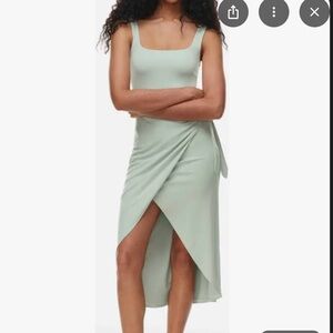 Aritzia Wilfred Saturn Midi Dress in Light Green